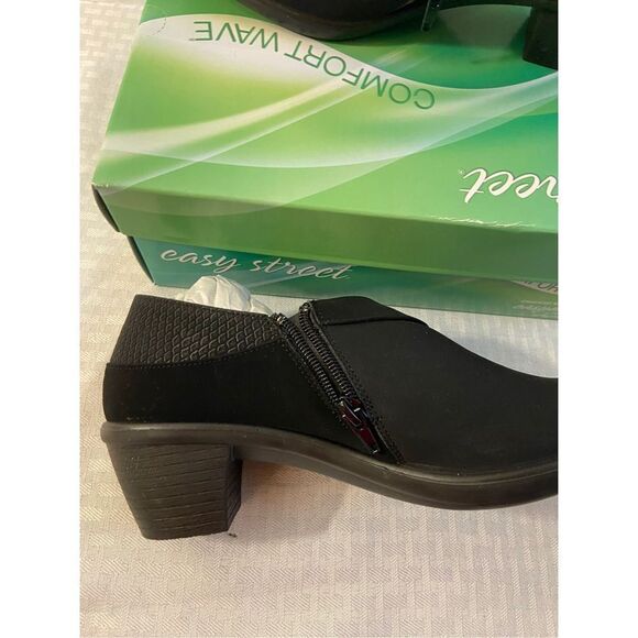 Easy Street black shoes size 8 Sal zipper ankle New - Picture 3 of 5